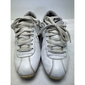 Nike Classic Cortez Leather White Black Sneaker Athletic Shoe, Size 5